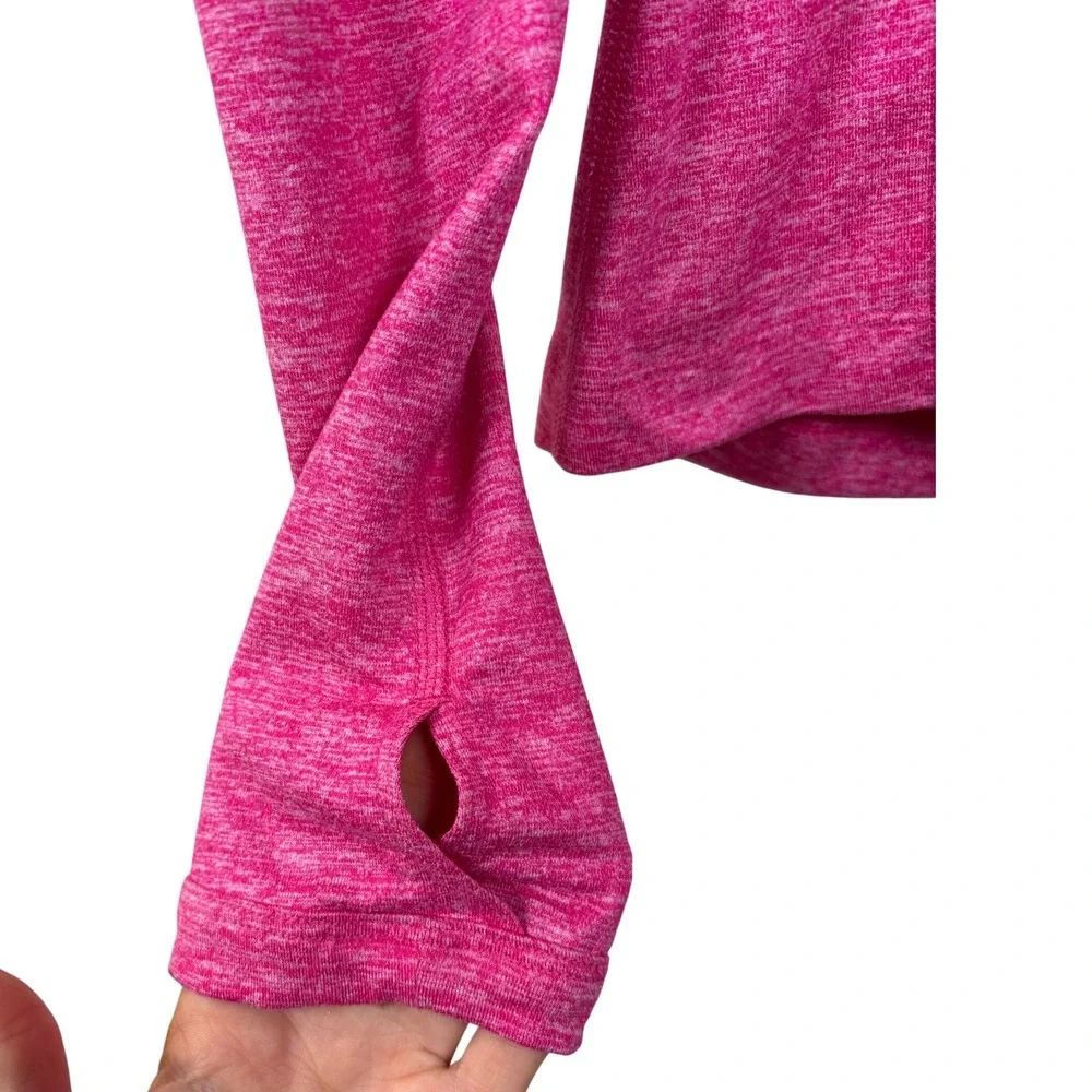 Nike Dri-Fit Pink Heathered Womens Small Long Sleeve Running‎ Quarter Zip Top